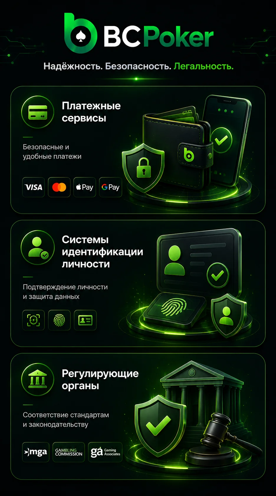 Передача данных и конфиденциальность BCPoker